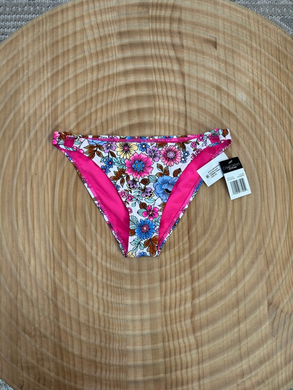 California Waves Pink Floral Bikini Bottoms